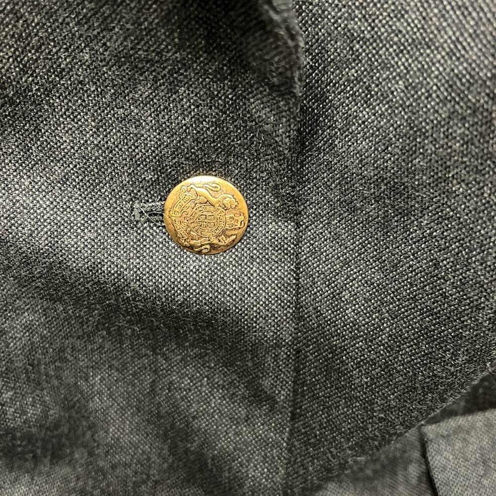 J.Crew Blazer Gray With Crest Buttons Size 8 Nwot - image 2